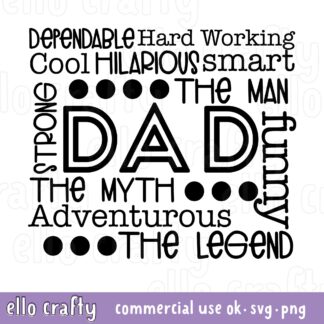 Free Dad Word Collage SVG