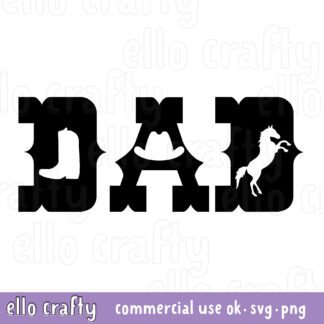 Free Dad with Cowboy Silhouette SVG
