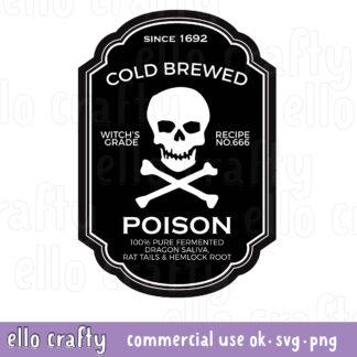 Free Poison Label SVG