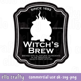 Free Witch's Brew Label SVG