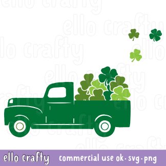 Truck with Clovers SVG free