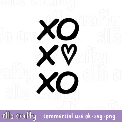 XO XO X Heart SVG free