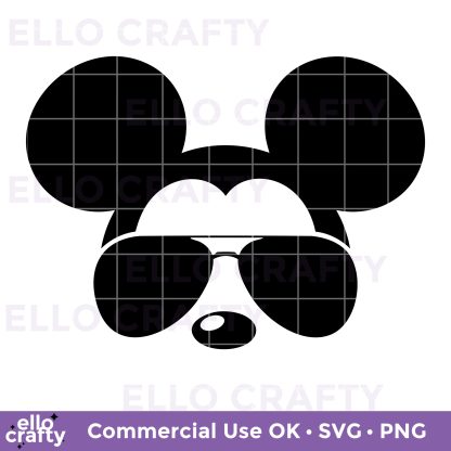 FREE Mickey Mouse wearing sunglasses SVG