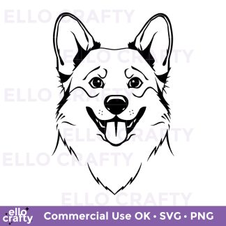 corgi dog face svg