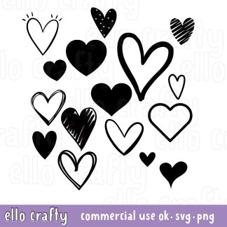 Bundle of 15 Hearts SVG