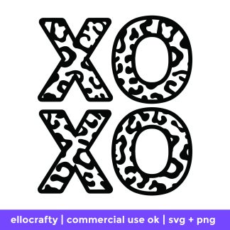 XOXO Leopard Print SVG free