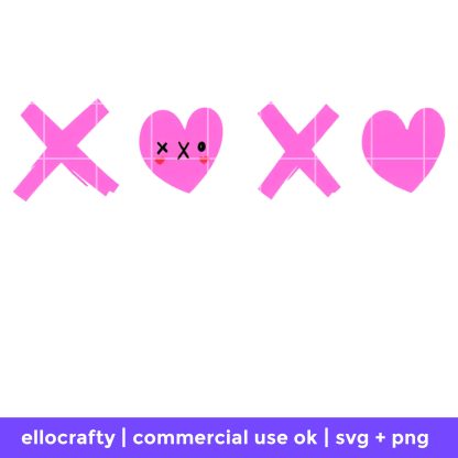 free valentine svg XOXO Heart Face