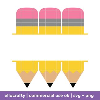 Pencil Name Frame SVG free