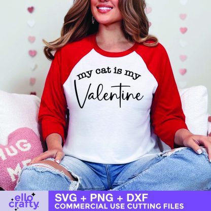 My Cat is My Valentine SVG free