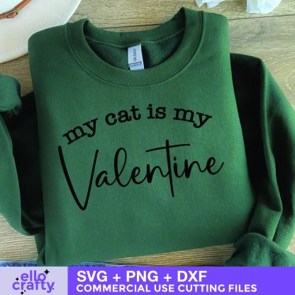 My Cat is My Valentine SVG - Image 2